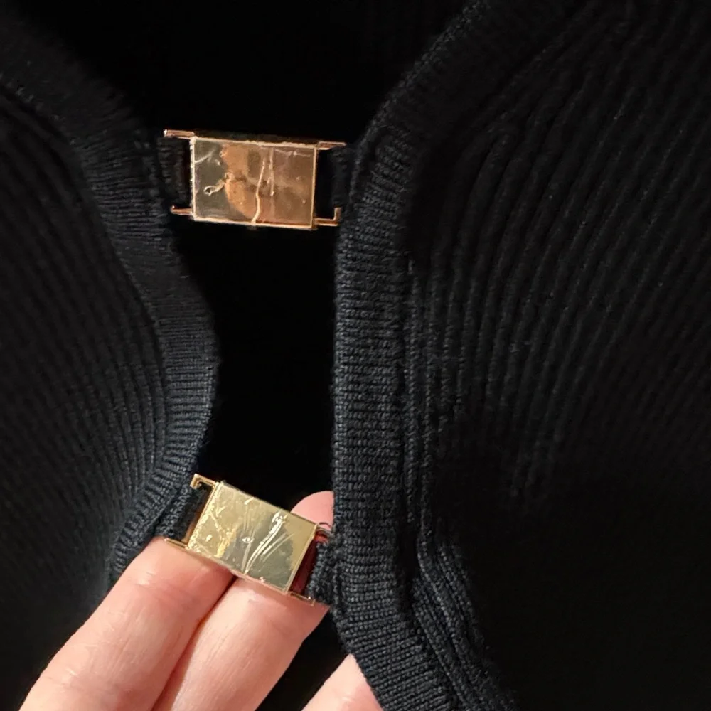 Abercrombie & Fitch Black Cardigan with Gold Clasps